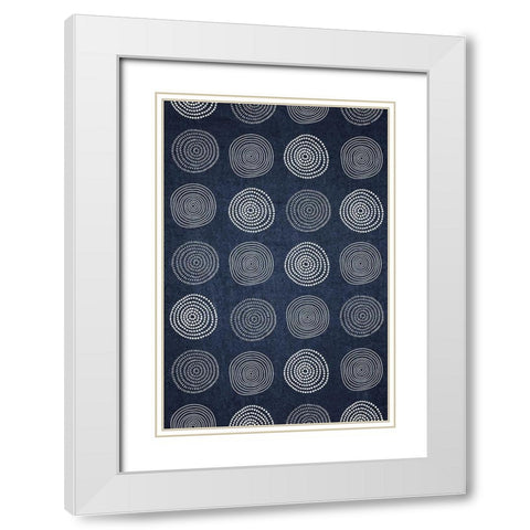 Blue and White IV White Modern Wood Framed Art Print with Double Matting by ND Art