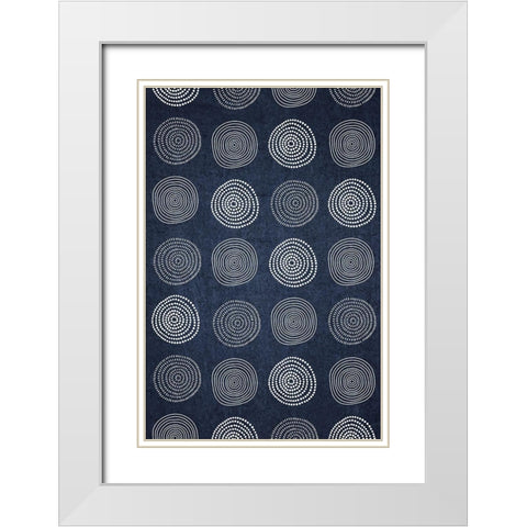 Blue and White IV White Modern Wood Framed Art Print with Double Matting by ND Art