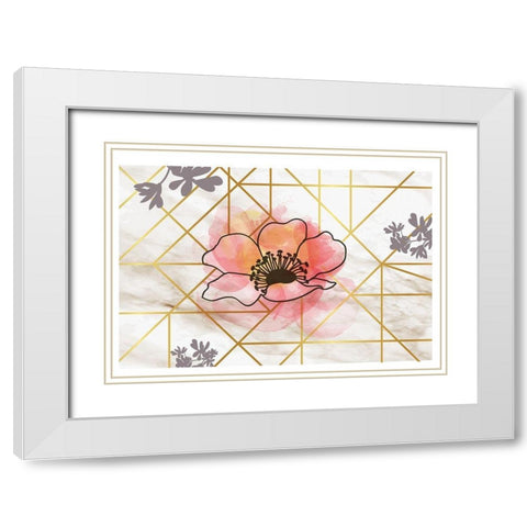 Spring Elegance I White Modern Wood Framed Art Print with Double Matting by ND Art