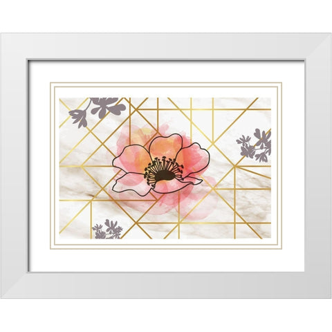 Spring Elegance I White Modern Wood Framed Art Print with Double Matting by ND Art