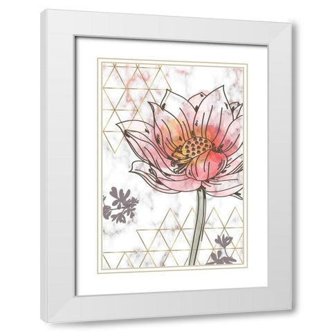 Spring Elegance II White Modern Wood Framed Art Print with Double Matting by ND Art