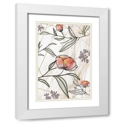 Spring Elegance III White Modern Wood Framed Art Print with Double Matting by ND Art