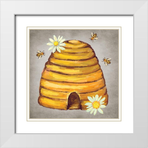 Bee and Willow II White Modern Wood Framed Art Print with Double Matting by ND Art