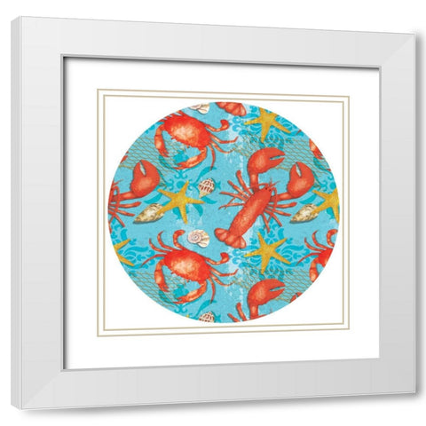 New England Plate II White Modern Wood Framed Art Print with Double Matting by ND Art