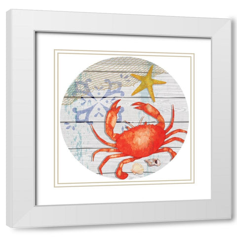 New England Plate III White Modern Wood Framed Art Print with Double Matting by ND Art