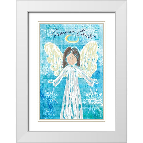 Peace on Earth White Modern Wood Framed Art Print with Double Matting by ND Art