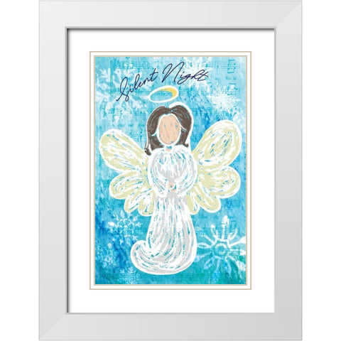 Silent Night White Modern Wood Framed Art Print with Double Matting by ND Art