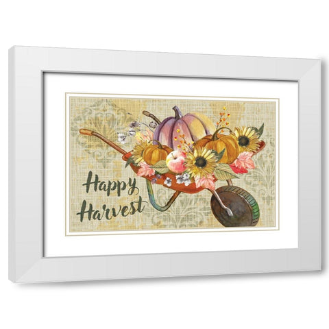 Happy Harvest White Modern Wood Framed Art Print with Double Matting by ND Art