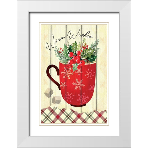 Warm Wishes White Modern Wood Framed Art Print with Double Matting by ND Art