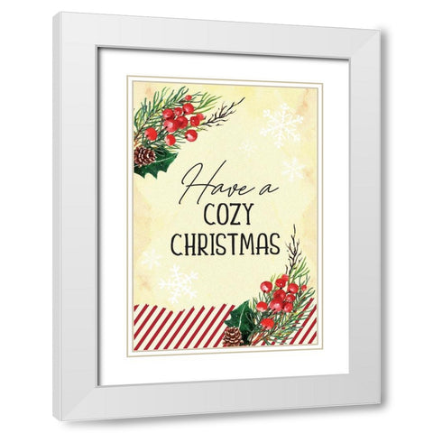 Cozy Christmas White Modern Wood Framed Art Print with Double Matting by ND Art