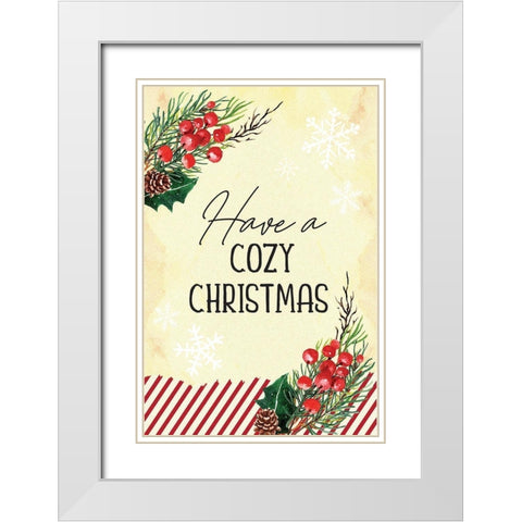 Cozy Christmas White Modern Wood Framed Art Print with Double Matting by ND Art