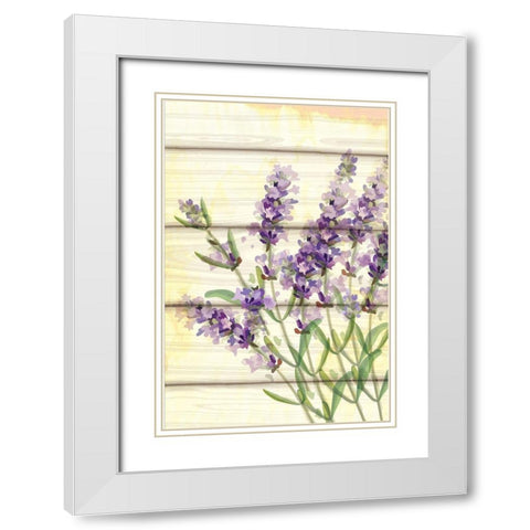 Floral Lavender I White Modern Wood Framed Art Print with Double Matting by ND Art