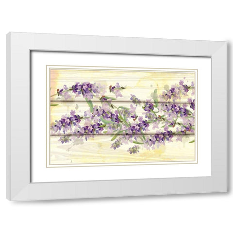 Floral Lavender III White Modern Wood Framed Art Print with Double Matting by ND Art