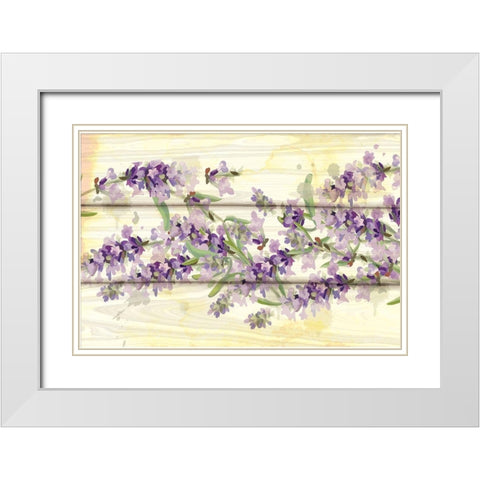 Floral Lavender III White Modern Wood Framed Art Print with Double Matting by ND Art