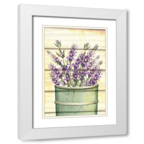 Floral Lavender IV White Modern Wood Framed Art Print with Double Matting by ND Art