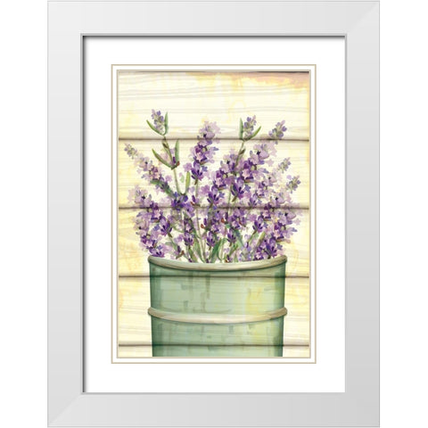 Floral Lavender IV White Modern Wood Framed Art Print with Double Matting by ND Art