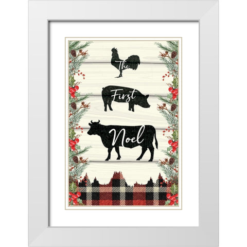 The First Noel White Modern Wood Framed Art Print with Double Matting by ND Art