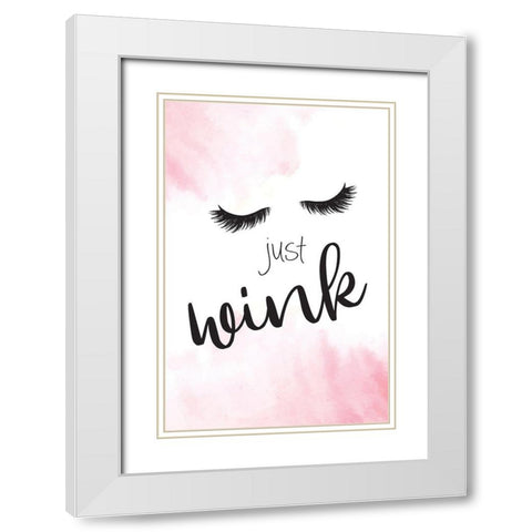 Just Wink White Modern Wood Framed Art Print with Double Matting by ND Art