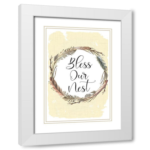 Bless Our Nest White Modern Wood Framed Art Print with Double Matting by ND Art