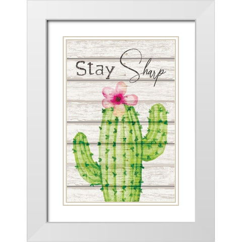 Stay Sharp White Modern Wood Framed Art Print with Double Matting by ND Art