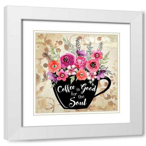 Good for the Soul White Modern Wood Framed Art Print with Double Matting by ND Art