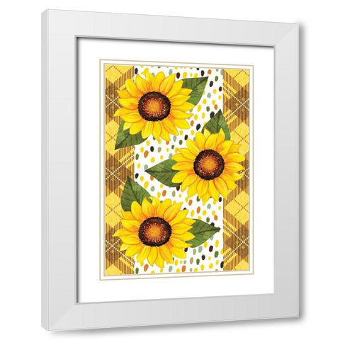 Sunflowers White Modern Wood Framed Art Print with Double Matting by ND Art