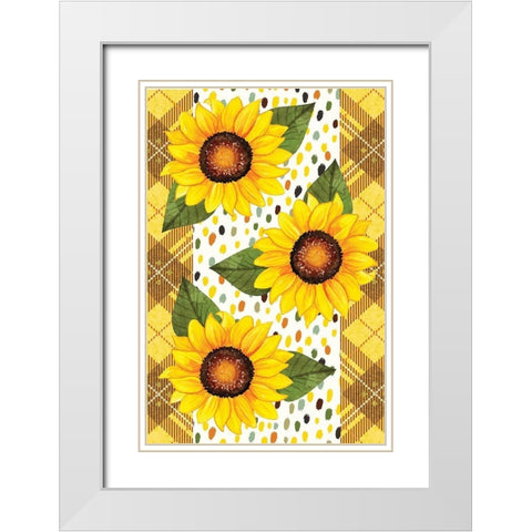Sunflowers White Modern Wood Framed Art Print with Double Matting by ND Art