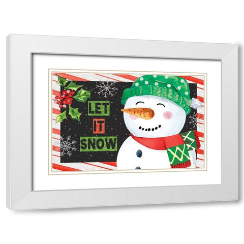 Let It Snow White Modern Wood Framed Art Print with Double Matting by ND Art