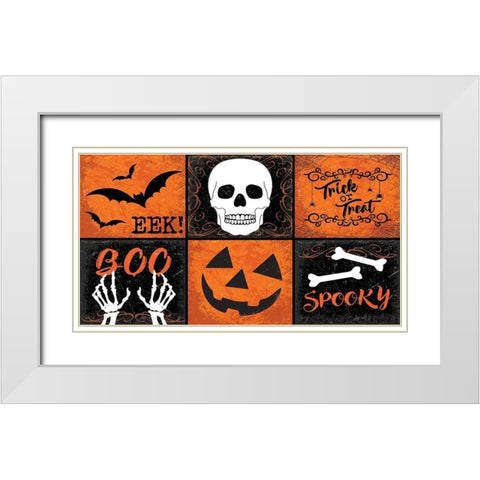 Halloween Mat White Modern Wood Framed Art Print with Double Matting by ND Art