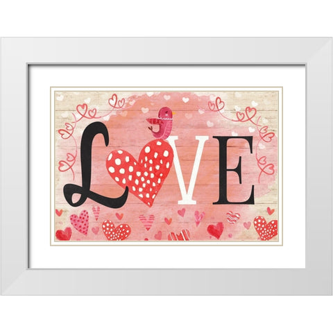 Love White Modern Wood Framed Art Print with Double Matting by ND Art