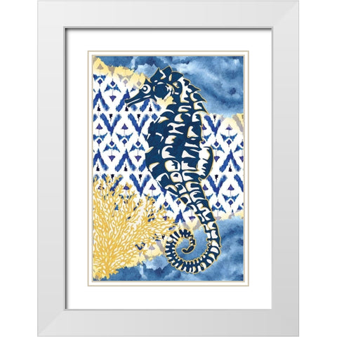 Seahorse White Modern Wood Framed Art Print with Double Matting by ND Art