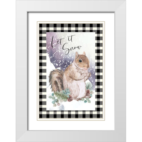 Let it Snow  White Modern Wood Framed Art Print with Double Matting by ND Art