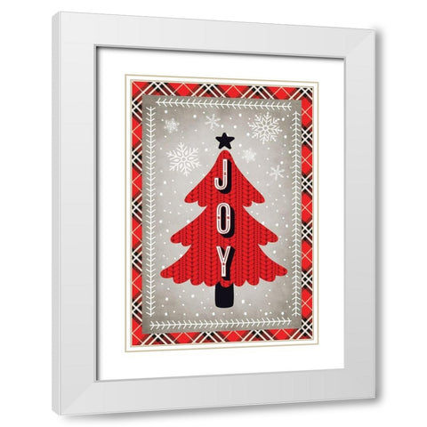 Joy White Modern Wood Framed Art Print with Double Matting by ND Art