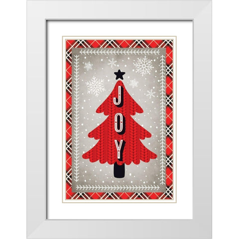 Joy White Modern Wood Framed Art Print with Double Matting by ND Art