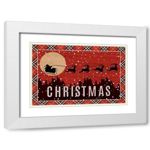 Christmas White Modern Wood Framed Art Print with Double Matting by ND Art