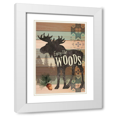 Enjoy the Woods White Modern Wood Framed Art Print with Double Matting by ND Art