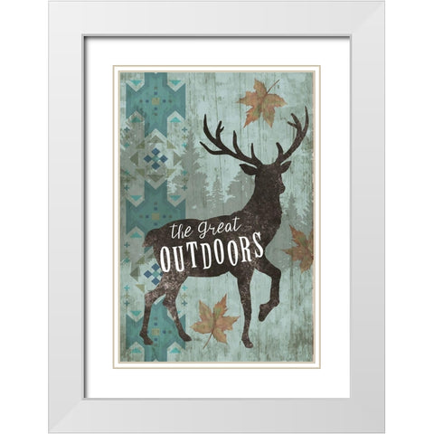 The Great Outdoors White Modern Wood Framed Art Print with Double Matting by ND Art