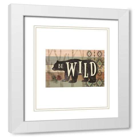 Be Wild White Modern Wood Framed Art Print with Double Matting by ND Art