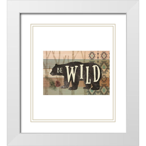 Be Wild White Modern Wood Framed Art Print with Double Matting by ND Art