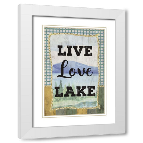 Love, Love, Lake White Modern Wood Framed Art Print with Double Matting by ND Art