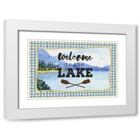 Welcome to the Lake White Modern Wood Framed Art Print with Double Matting by ND Art