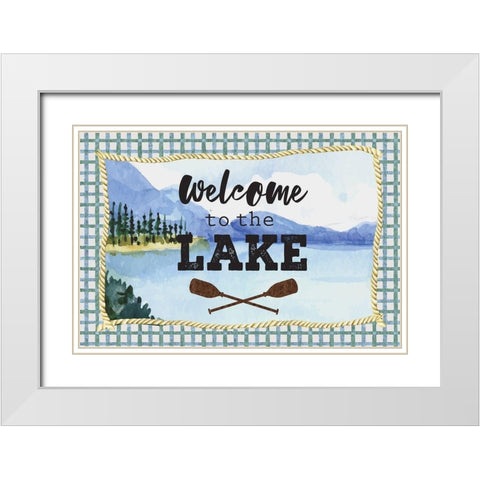 Welcome to the Lake White Modern Wood Framed Art Print with Double Matting by ND Art