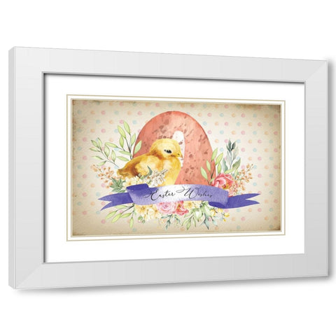 Easter Wishes White Modern Wood Framed Art Print with Double Matting by ND Art