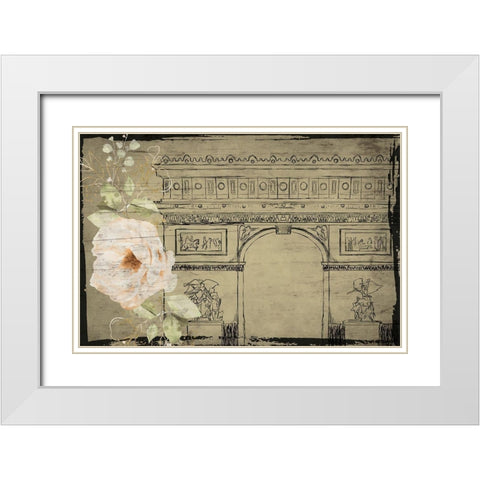 Arc de Triomphe White Modern Wood Framed Art Print with Double Matting by ND Art