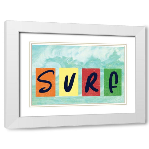 Surf   White Modern Wood Framed Art Print with Double Matting by ND Art
