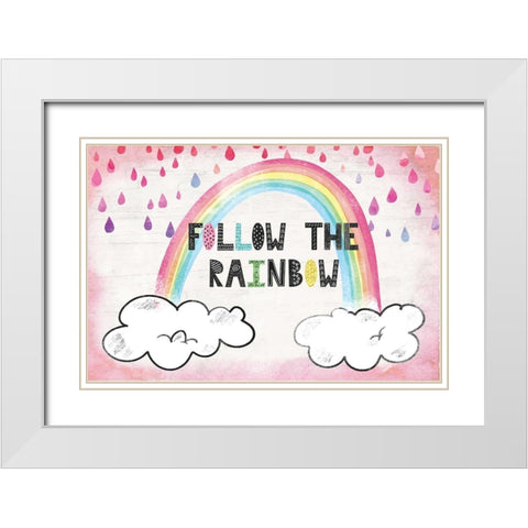 Follow the Rainbow White Modern Wood Framed Art Print with Double Matting by ND Art