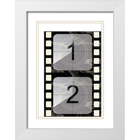 Movie I White Modern Wood Framed Art Print with Double Matting by ND Art