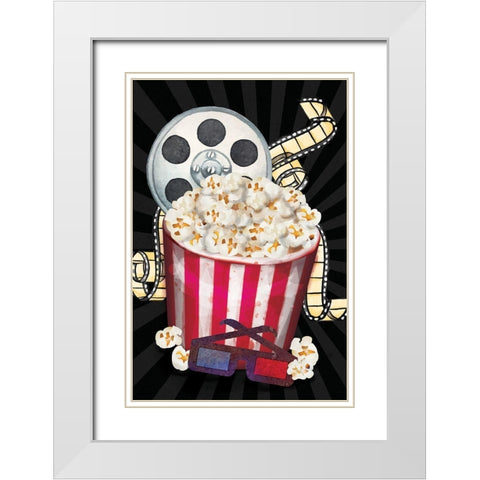 Movie II White Modern Wood Framed Art Print with Double Matting by ND Art