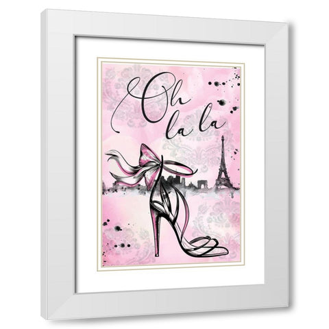 Oh La La White Modern Wood Framed Art Print with Double Matting by ND Art