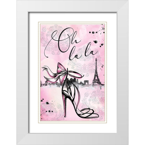 Oh La La White Modern Wood Framed Art Print with Double Matting by ND Art